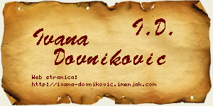 Ivana Dovniković vizit kartica